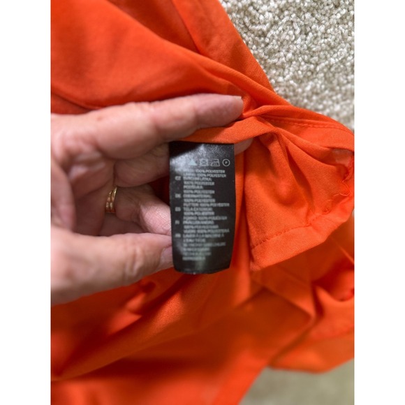 H&M Dress Women's Orange Size 6 Polyester Square Neck Puff Sleeve - Picture 5 of 8